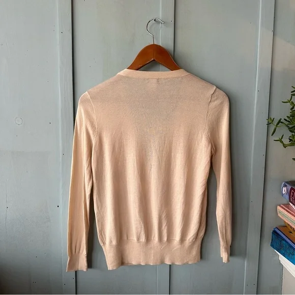 J.Crew PINK Flower Floral Rose Petal Cardigan SZ Small Michelle Obama 100% Silk - Picture 4 of 8